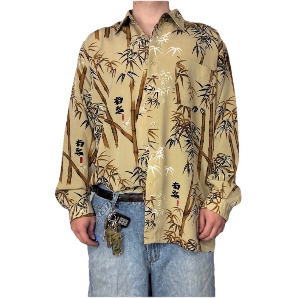 VTG y2k Southpole Button Shirt AOP Long Sleeve Hip Hop Size XL